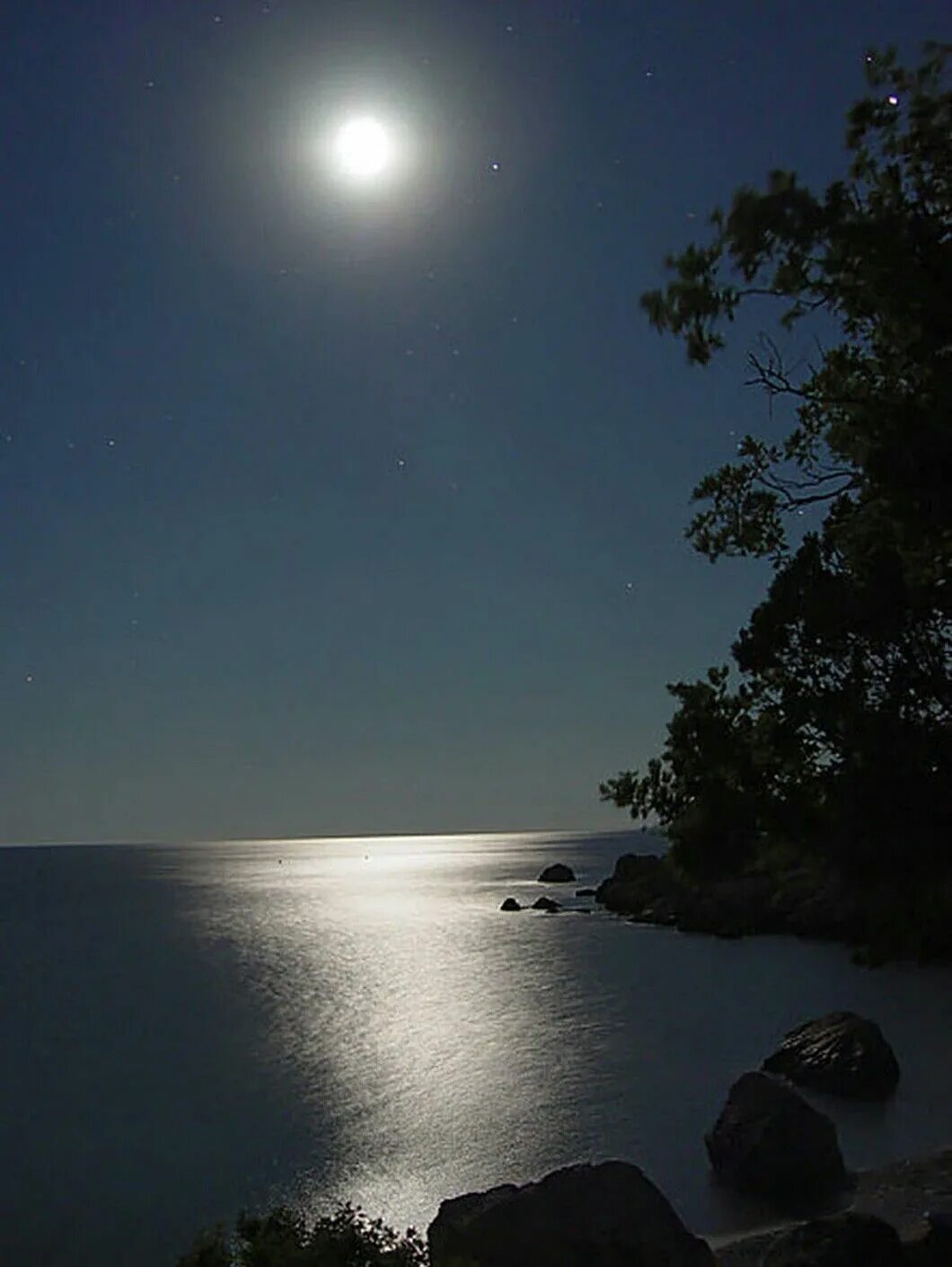 Луна взошла светло стало. Ночное море. Ночь в море. Лунный пейзаж. Лунная ночь.