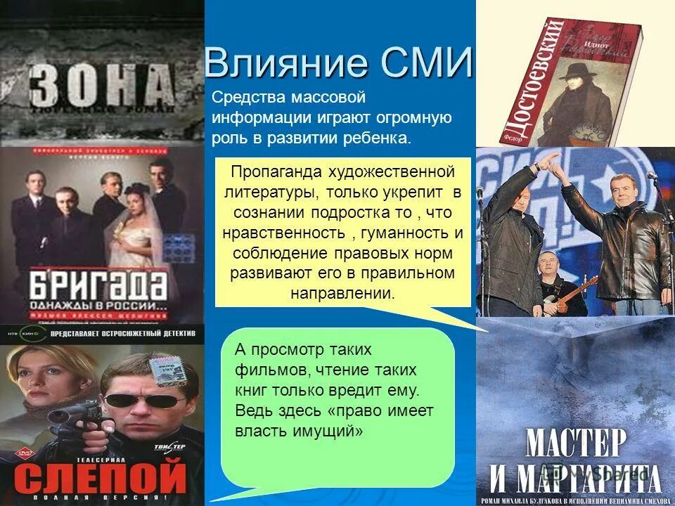 Пропаганда СМИ. Влияние СМИ на подростковую преступность. Воздействие СМИ.