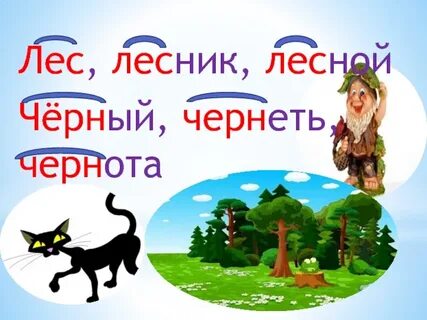Лес лесной лесник однокоренные