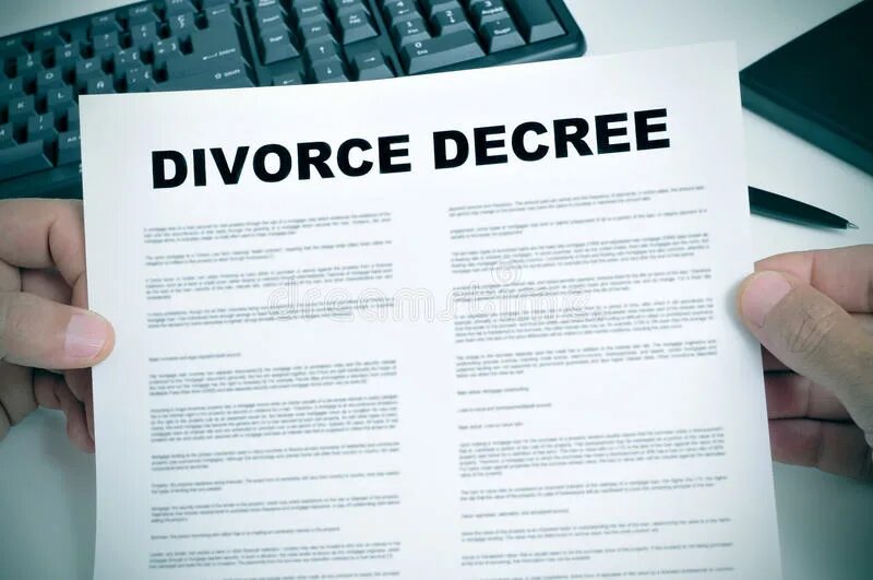 Divorce decree. Divorce decree USA. Divorce Issue.