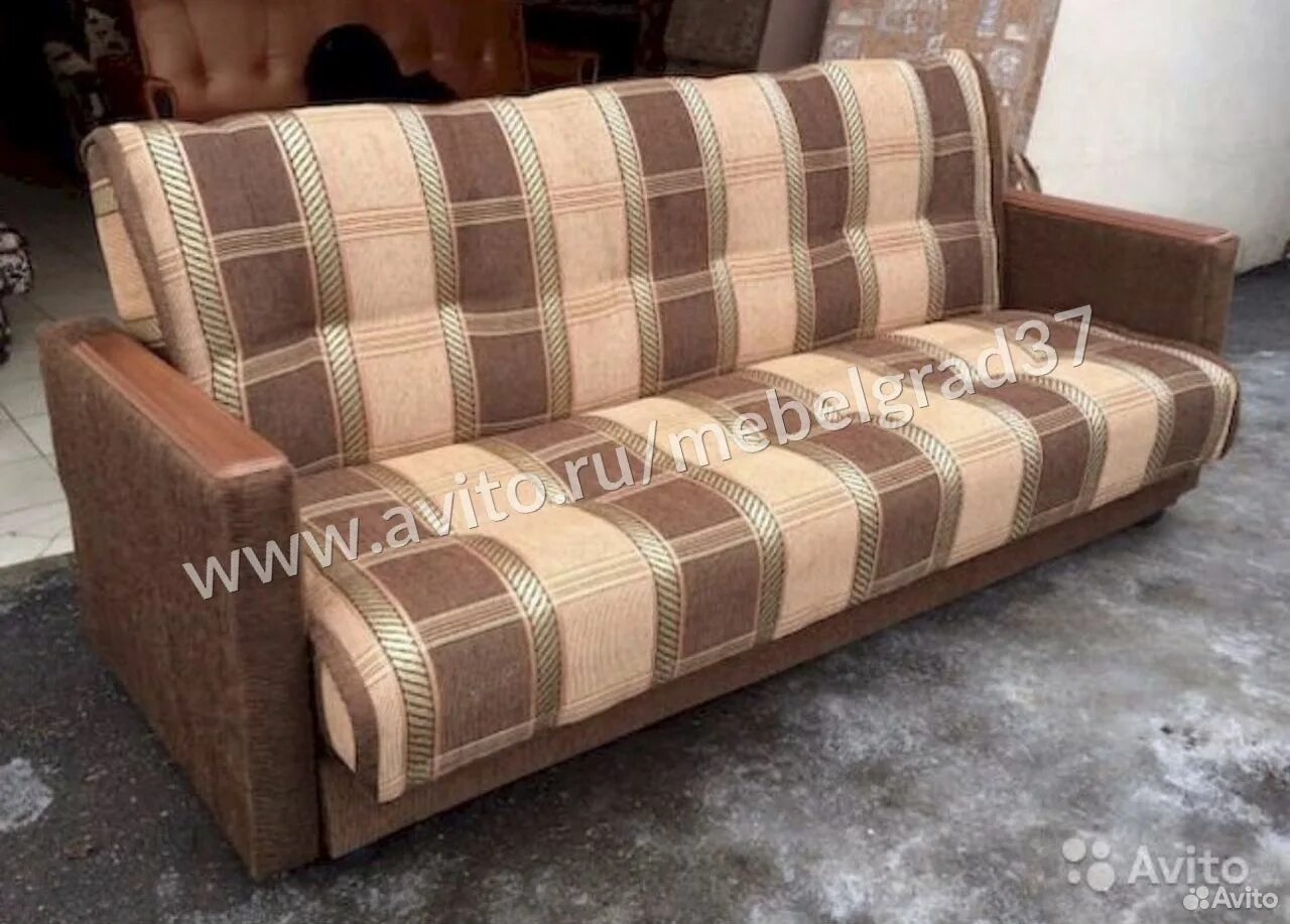 Кресло-кровать "Ленинград-2" (мегабосс коричневый). Дешевые диваны. Мягкая мебель 90-х годов. Диван "книжка". Купить в пензе б у недорого