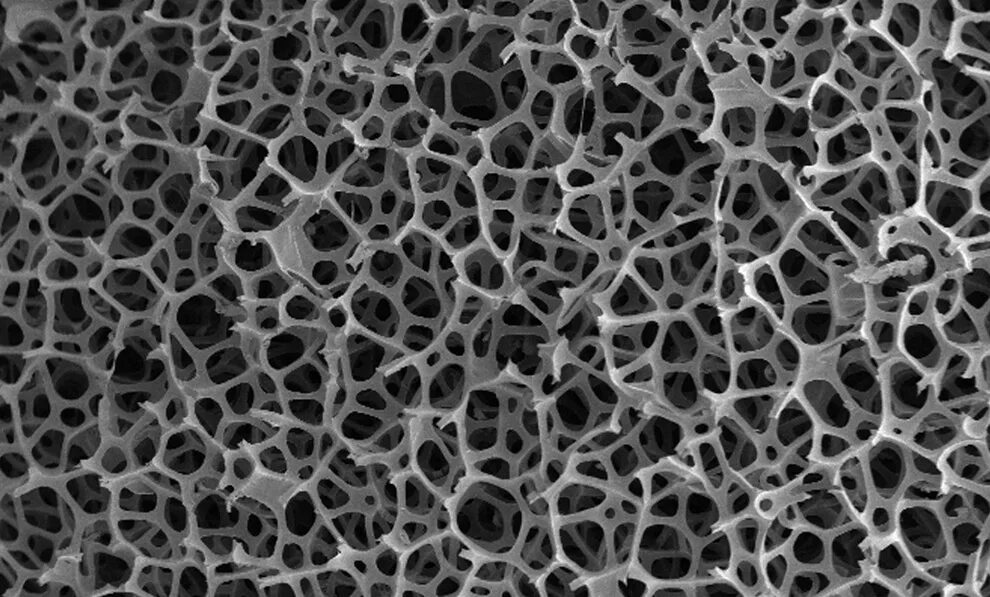 Высокопористый ячеистый углерод. Резина под микроскопом. Губка под микроскопом. Пластмасса под микроскопом. Эффект микро