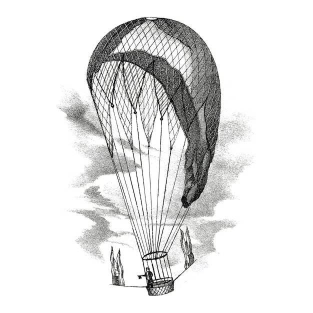 На воздушном шаре графика. Старинный воздушный шар. Шар воздушный с рисунком. Аэростат гравюра. Гондола аэростата.