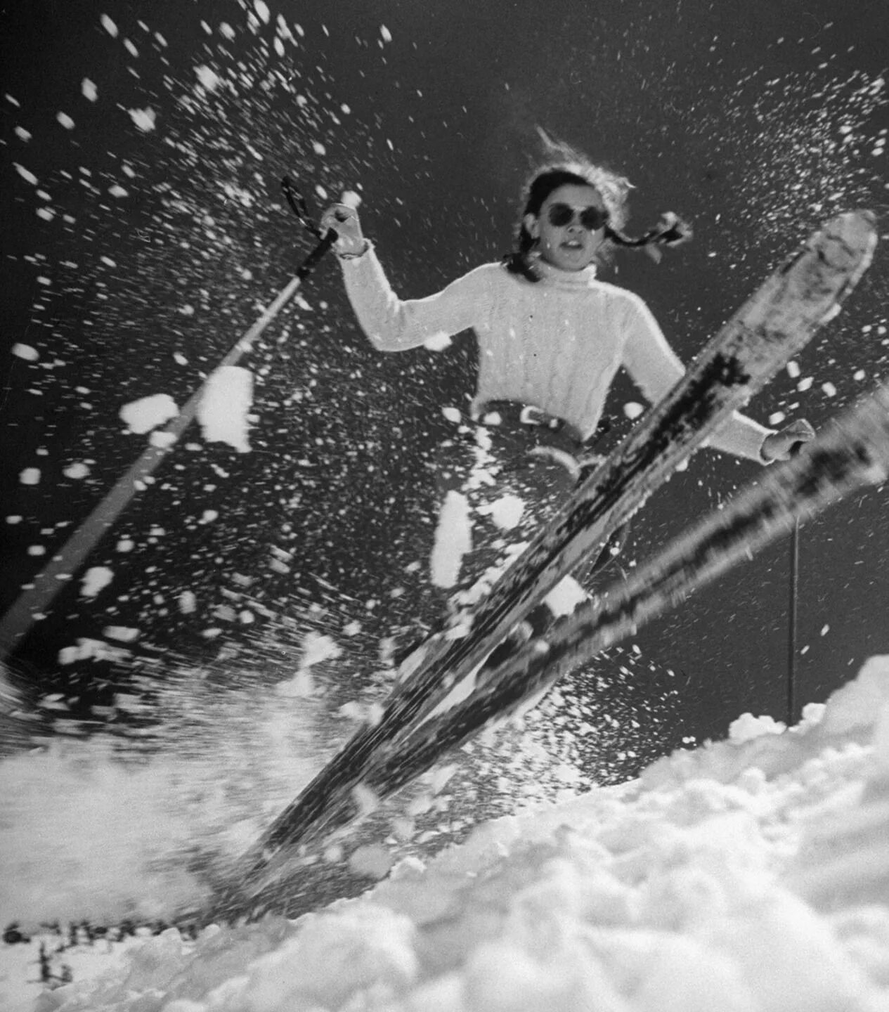 Горные лыжи фристайл в 1930е годы. Горнолыжники 19 век.