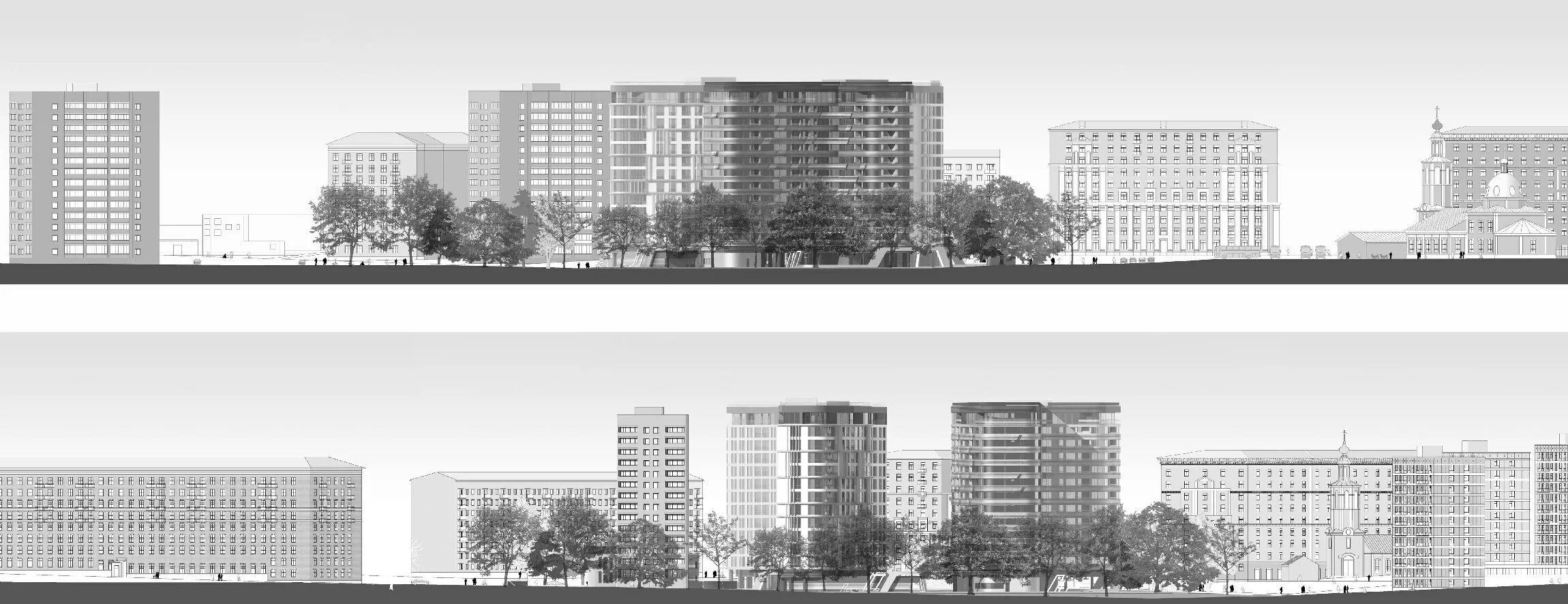 Развертки городов. Фоновая застройка. Развертка фасадов. Развертки городов. Развертка улиц микрорайона.