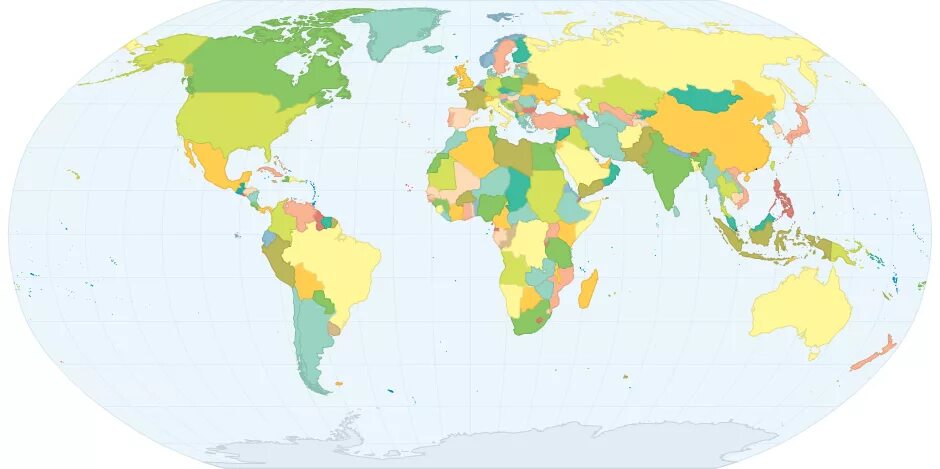 Individual countries. White Countries on the World Map. World political Map Jamaica.