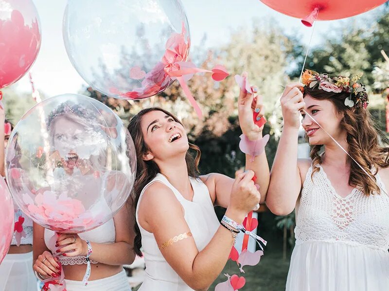 Was ready for the party. Best Balloon Party. Girl Party with Balloons. Hen Party Straw. Fun Party games with Bubble Gum and Balloon.