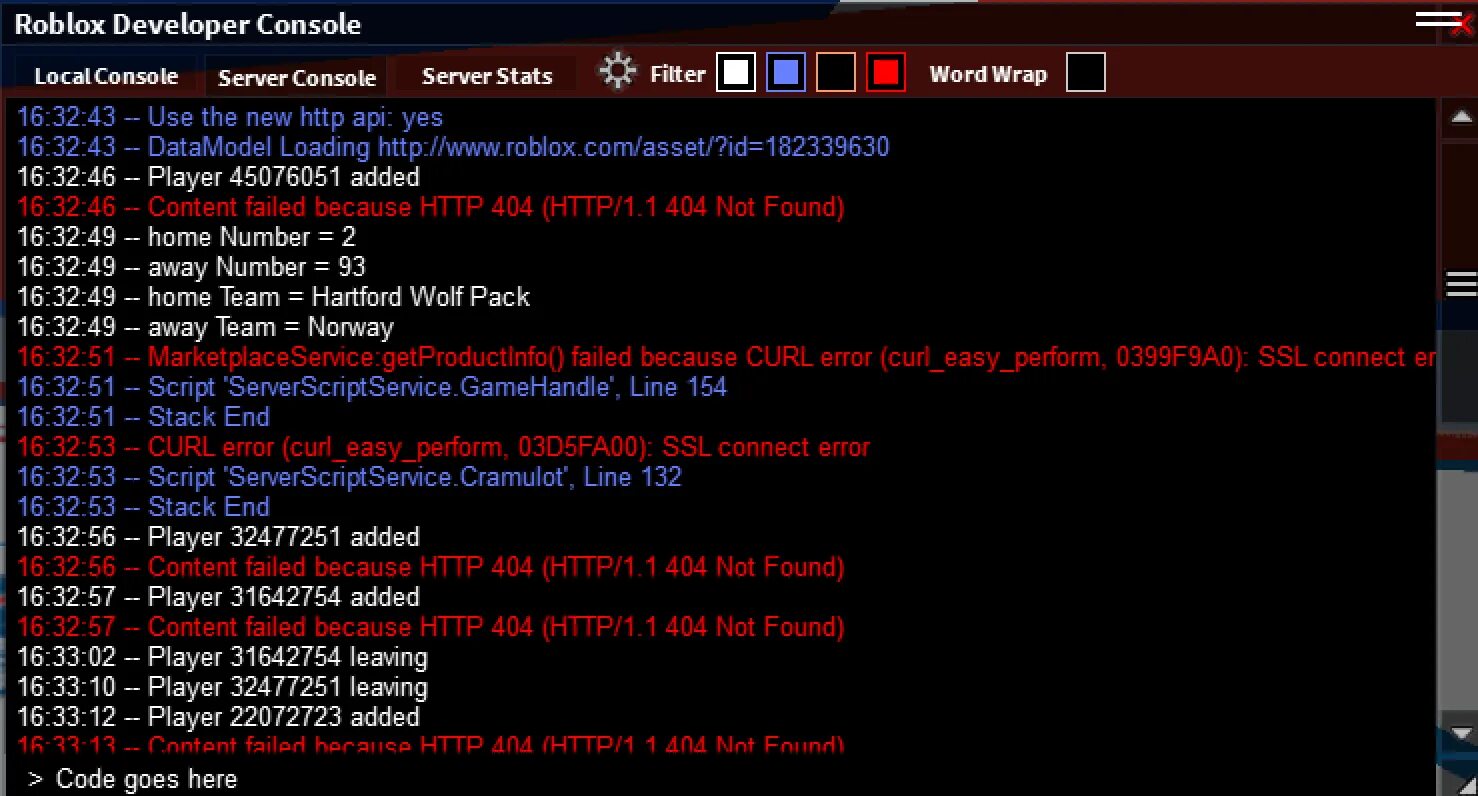 Curl error 7. Консоль разработчика РОБЛОКС. Ддос консоль. Красная консоль сервера. Roblox Console script.