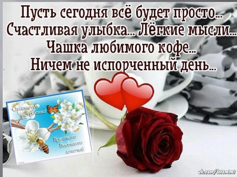 Мог быть славный денек. Пожелания всего самого хорошего и доброго. Пусть день будет счастливым. Пожелания человеческого счастья. Открытка близкому человеку.