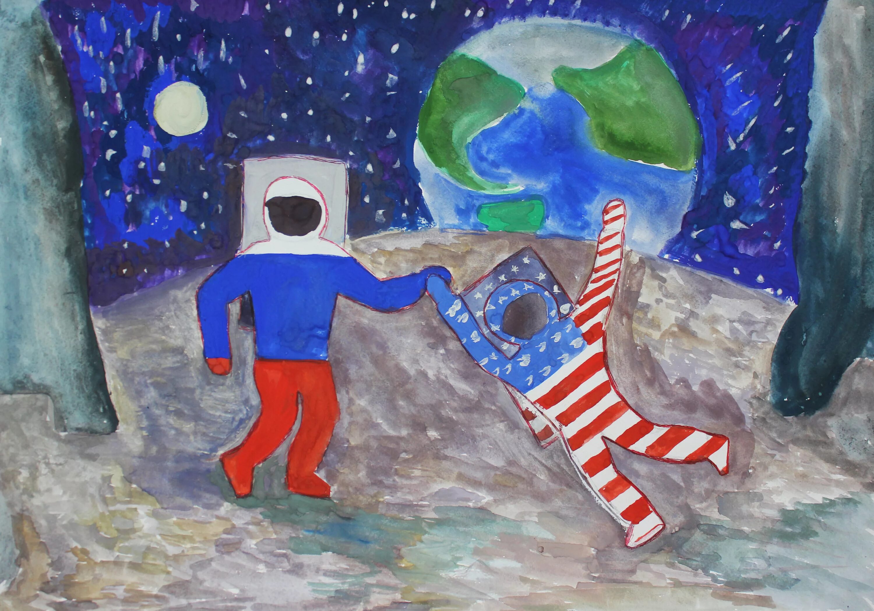 картинка космос нарисовать. космические рисунки. космический пейзаж для детей. космос рисунки красками. картинка космос нарисовать.