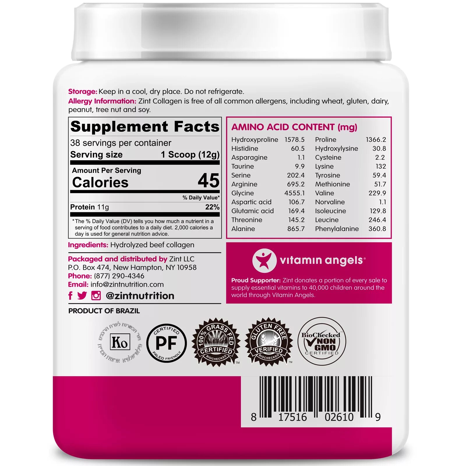 Говяжий коллаген 1 и 3 типа. Коллаген zint. коллаген zint, grass-fed beef collagen, hydrolyzed collagen types i &amp; iii. grass-fed beef collagen, hydrolyzed collagen types i &amp; iii, zint, 2 oz, 56.6 g. коллаген порошок.