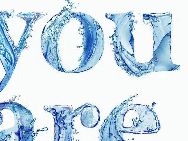 Ледяные буквы. Буквы в стиле воды. Буквы в виде воды. Надпись из воды.