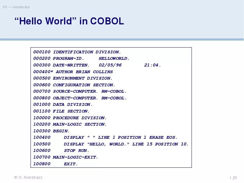 Кобол упрощаем жизнь. Cobol язык программирования. cobol код. cobol hello world. пример кода на языке кобол.