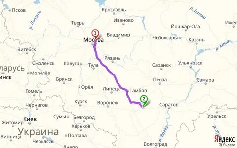 Астрахань ульяновск расстояние