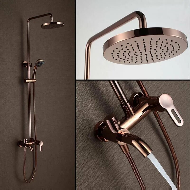 Смесители для душа d. Смеситель для душа - Bathroom taps tono 100190680 Copper. Латунный смеситель для душа. Душевая лейка антик. Душевой комплект красное золото Модерн.