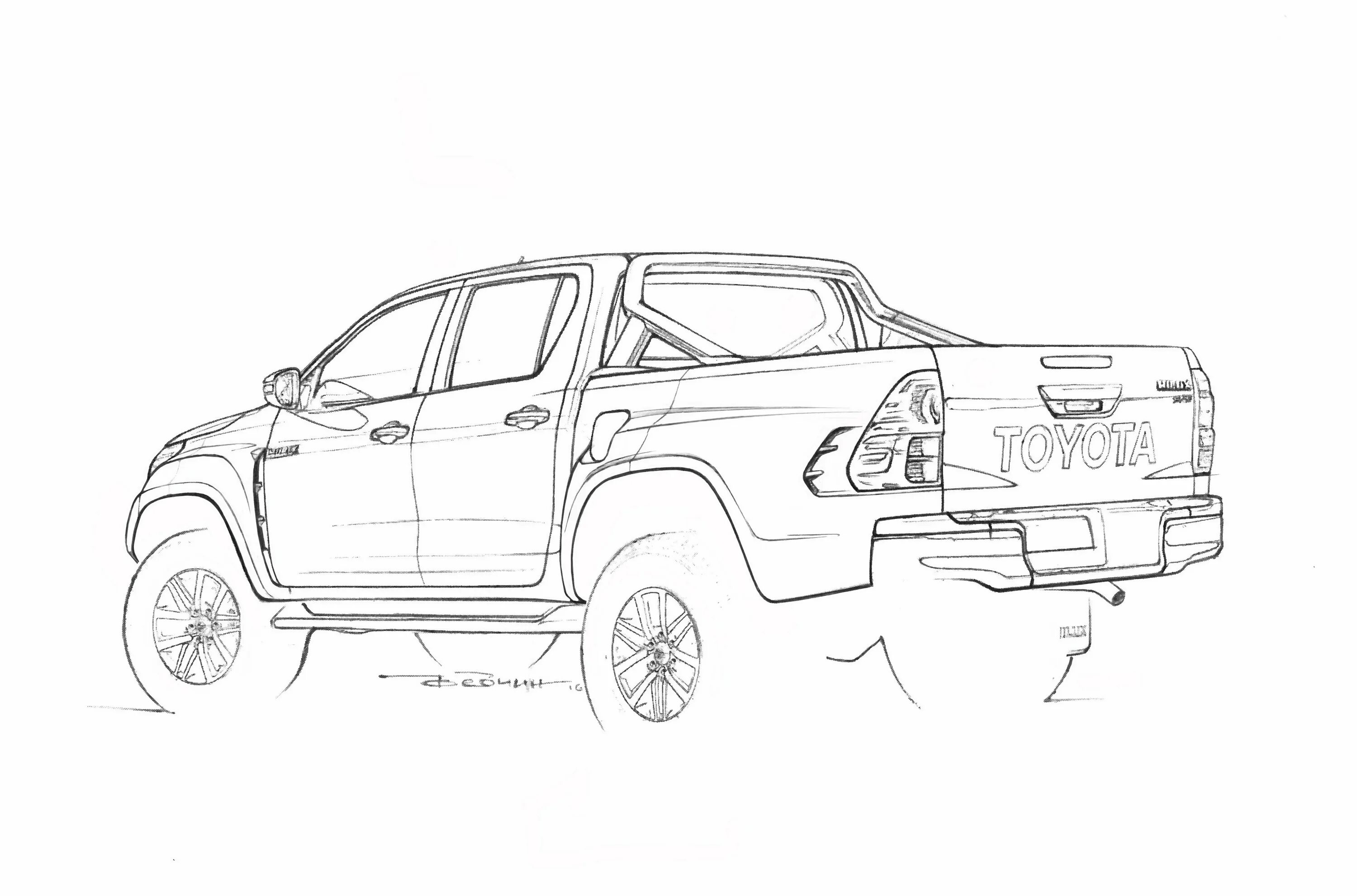 Hilux 2015. Toyota Hilux 2015 чертеж. Toyota Hilux 2022 чертеж. Пикап Тойот Hilux раскраска. Рисунок рав