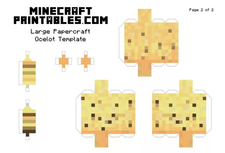 Ocelot - Printable Minecraft Ocelot Papercraft Template Minecraft printables, Oc