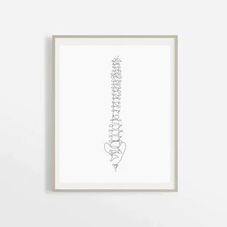 Simple Abstract Spine Wall Art, Chiropractic Art Print, Medical Anatomy Art...