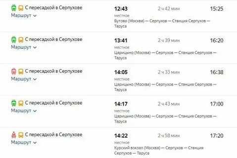 Расписание электричек кутузовская царицыно на завтра