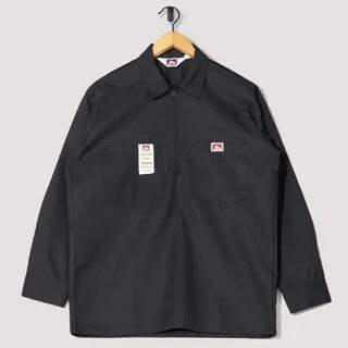 1/2 Zip Longsleeve Shirt - Black Ben. ben davis t shirt size chart. 