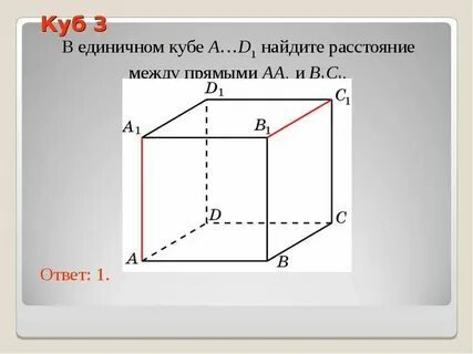 Пары скрещивающихся прямых в кубе
