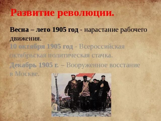 Развитие революции весной летом 1905. Лето 1905.