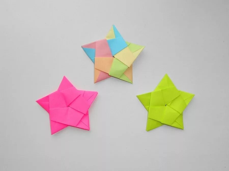 Оригами звезда. Объемная Звездочка. Модульная звезда из бумаги. Поделки из бумаги легкие. Сделать маленькую звезду
