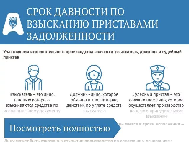 Судебная давность взыскания долгов