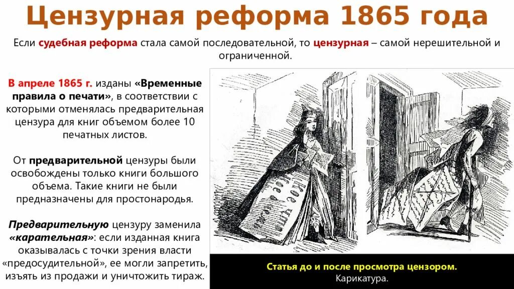 Временные правила о печати 1865. Цензурная реформа 1865 года. Цензурная реформа 1865 итоги.