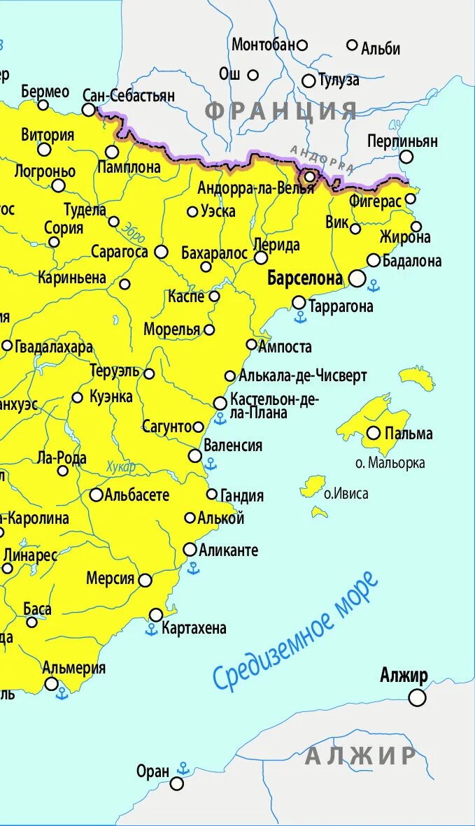 Карта испании на русском языке с городами и курортами. Курорты испании на карте. Испания моря и океаны омывают. Побережье испании с курортами карта на русском. Карта побережья испании.