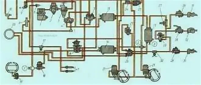 Воздух камаз евро 4. Пневматический тормозной привод КАМАЗ 5320. Пневмосистема КАМАЗ 6520 тормозная система. Тормозная система КАМАЗ 65115 схема цветная 2007г. Пневматический привод тормозной системы КАМАЗ 55111.