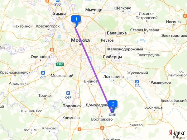 Сколько км от домодедово до москвы