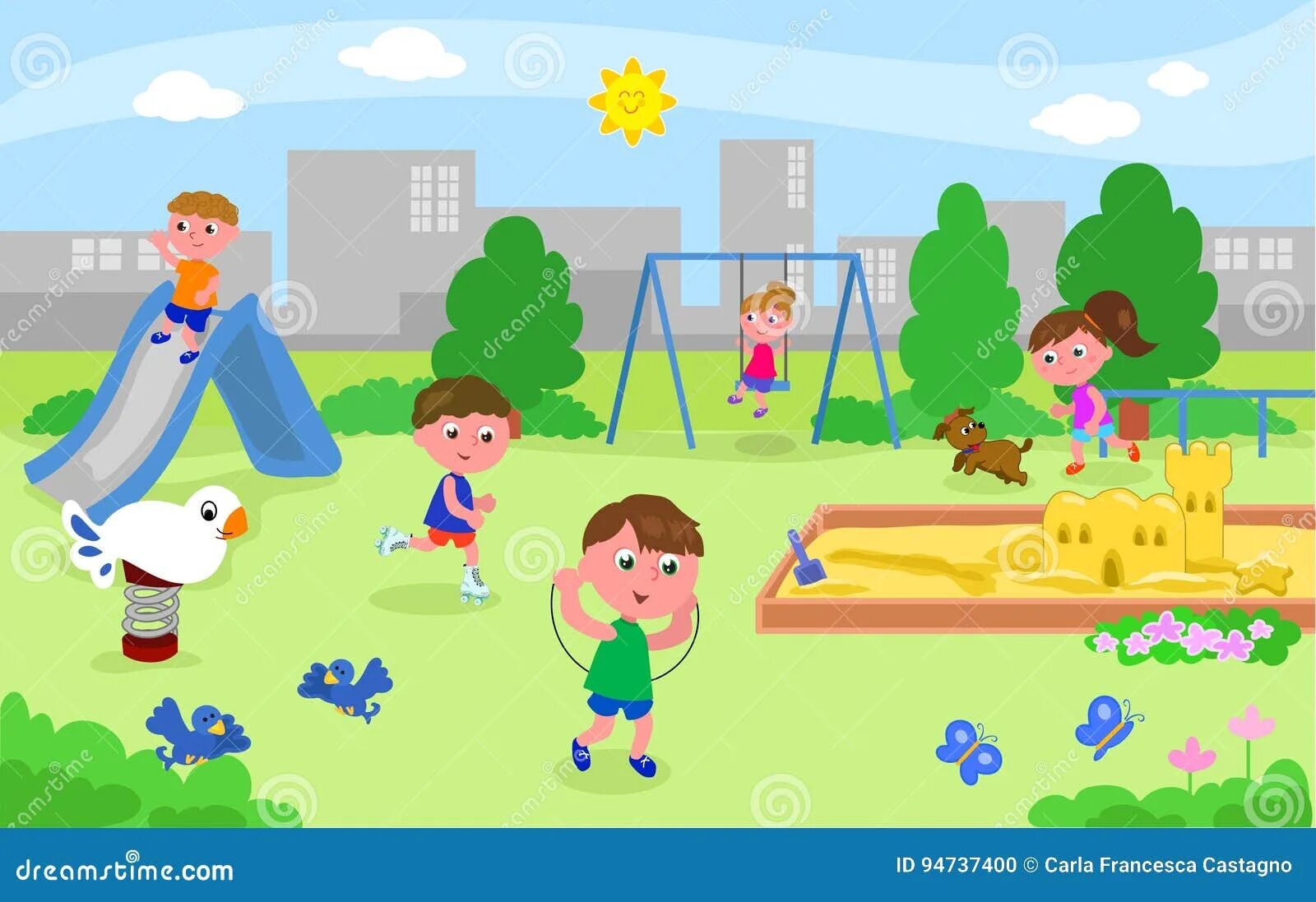 Рисунок играющие дети на детской площадке. Парк для игр детские картинки. Рисунок школы и детей играющих на площадке. Дети играющие в парке рисунок..