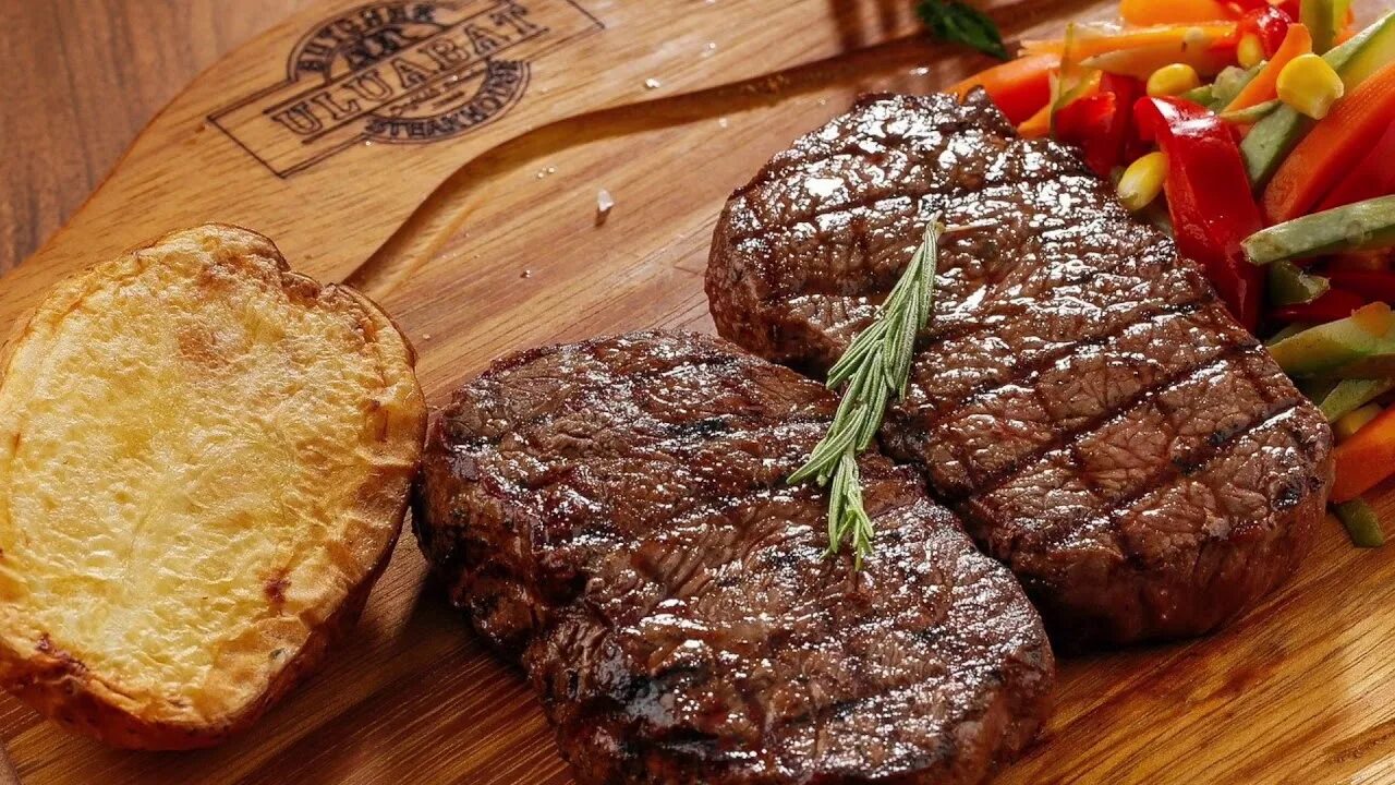 Говядина при похудении. Сытный кусок мяса. стейк по английски. говядина запеченная в пергаменте. бифштекс по английски.