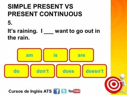 Present simple present continuous wordwall 5