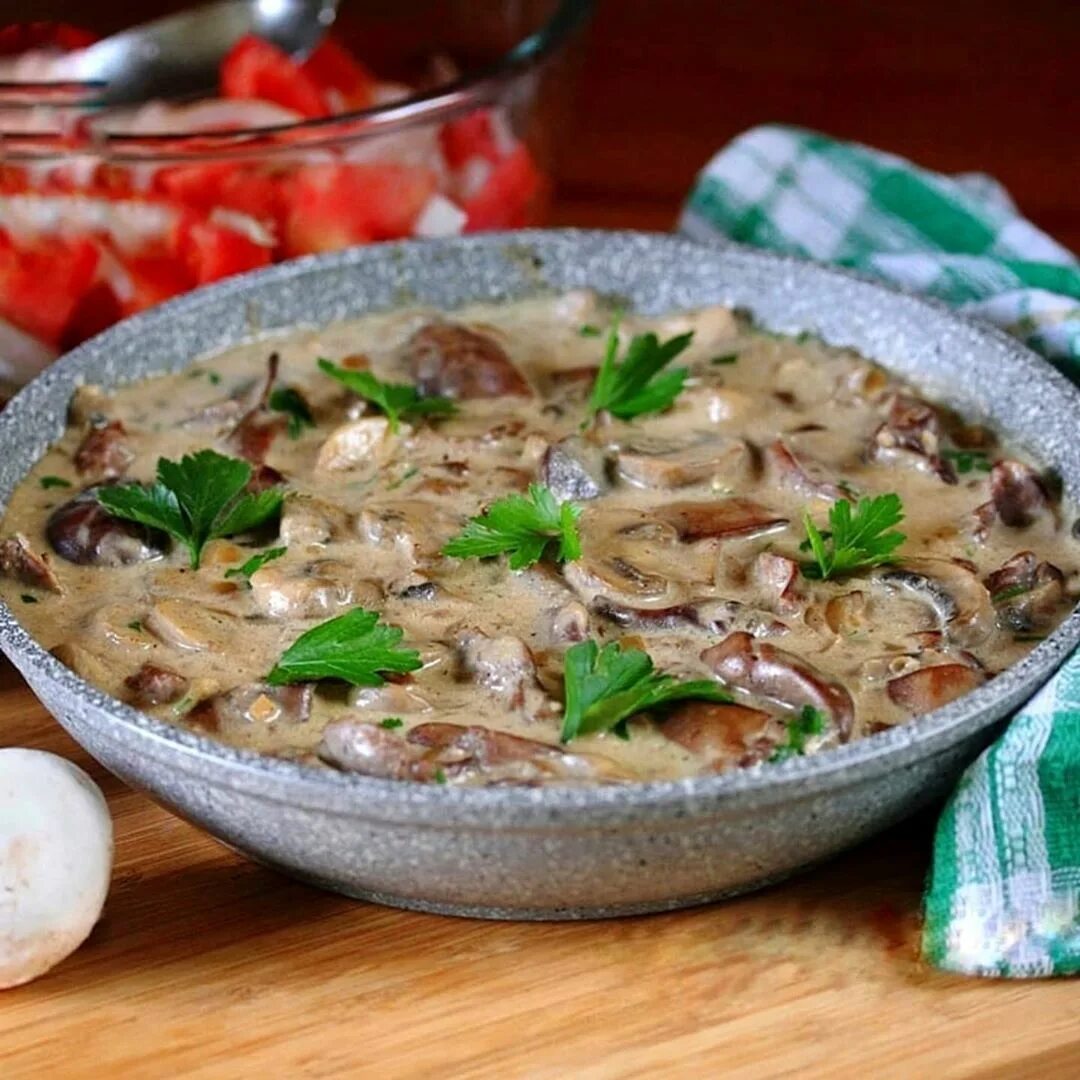 Грибы с печенью куриной рецепт