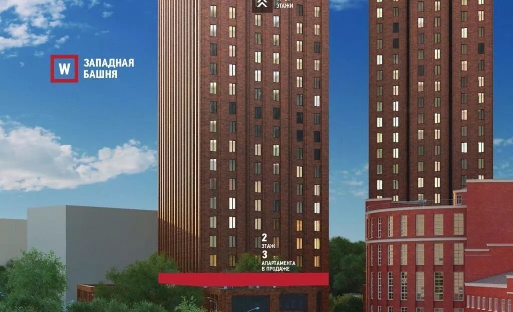 Однокомнатная квартира на тридцать четвёртом этаже в объекте "Пресня Сити" стоим