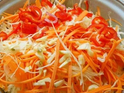 Салат капуста морковь перец болгарский маринад