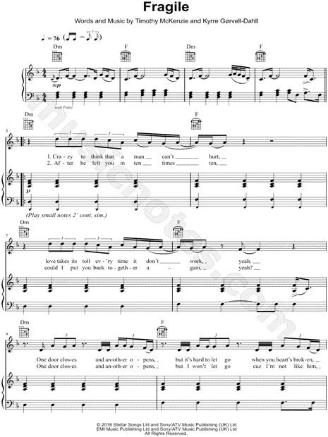 Fragile песня текст. Sting fragile ноты для фортепиано.