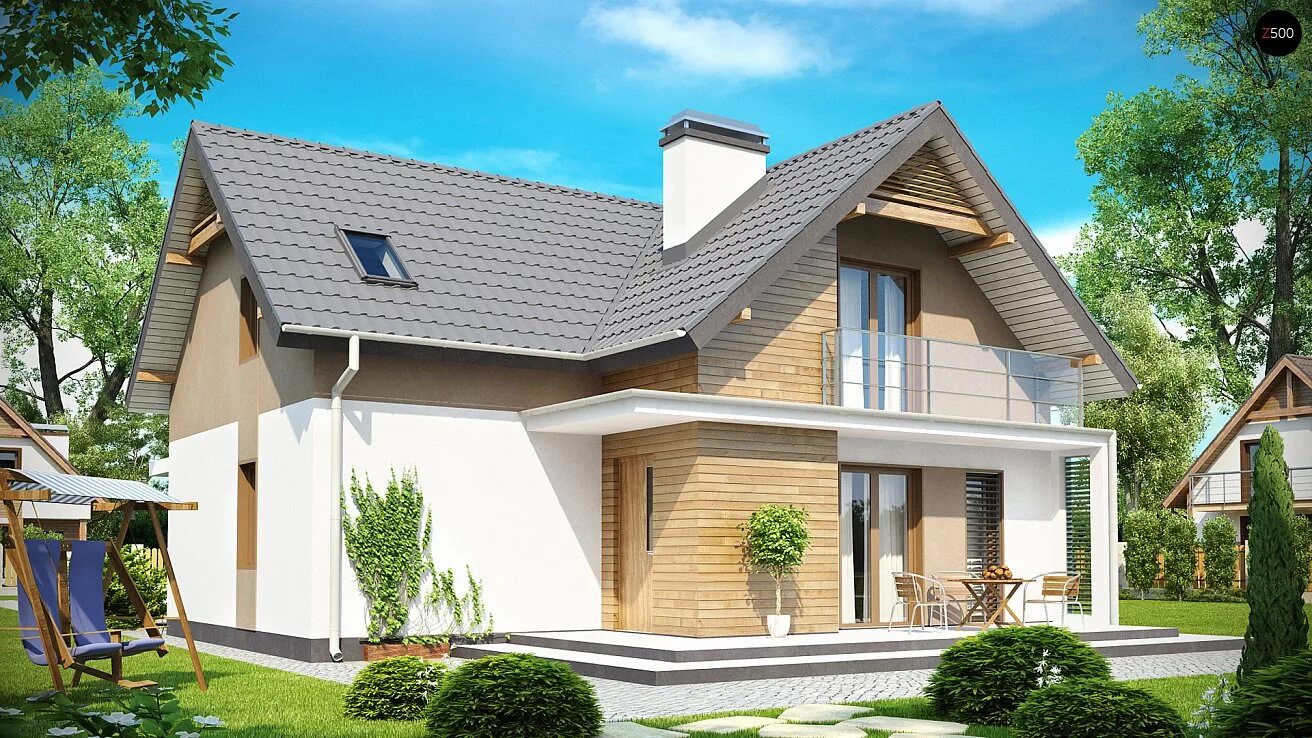 Компания т дом. Дом с мансардой и террасой и гаражом 120м2. дом 140 м2 с мансардой. проекты мансардных домов. коттедж с мансардной крышей.