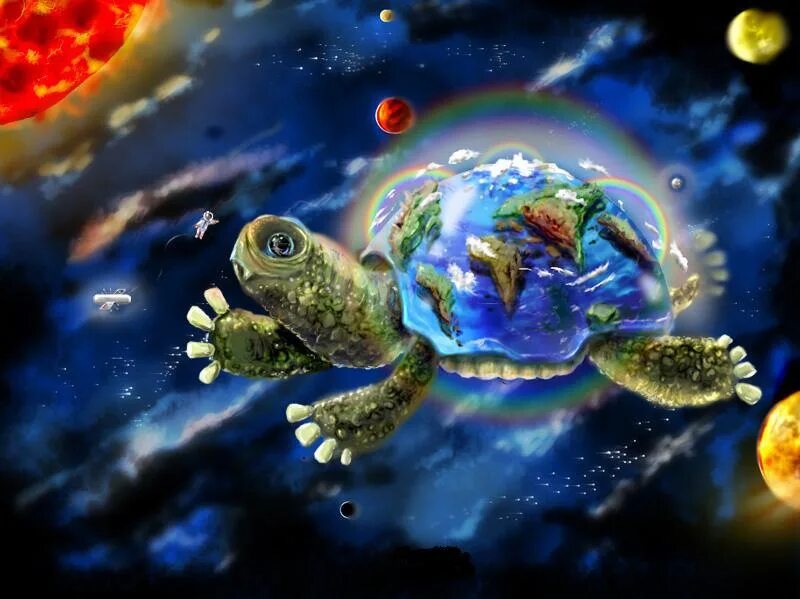 Какие животные облетели луну. Черепахи в космосе. Мировая черепаха. Земля на черепахе. Живые существа в космосе.