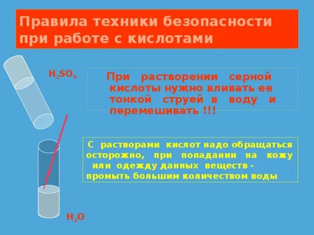 При приготовлении растворов кислот следует. При приготовлении растворов кислот следует
