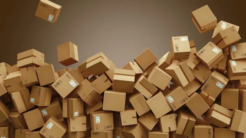 Коробки летят. Falling Boxes. Fall Box. Logistics packages. Полетит коробка