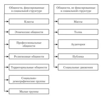 Вид социальной общности профессиональная