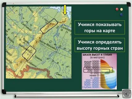 Горы на карте 4 класс