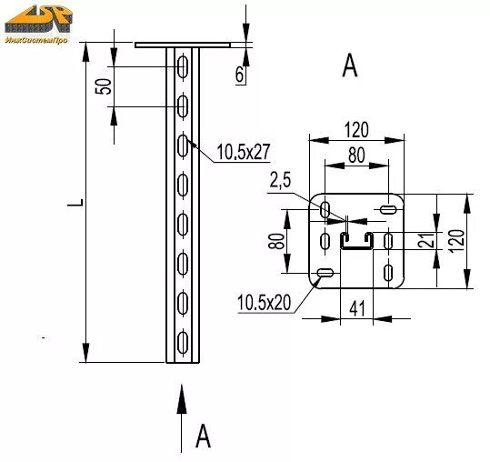 вертикальный подвес одиночный 41х21, l2000 код: bsp2120. консоль усиленная дкс ввн6060. стойка потолочная дкс bsp2102. кронштейн для лотка 50х50 дкс. эридан твк-07-о-с (12-24vdc).