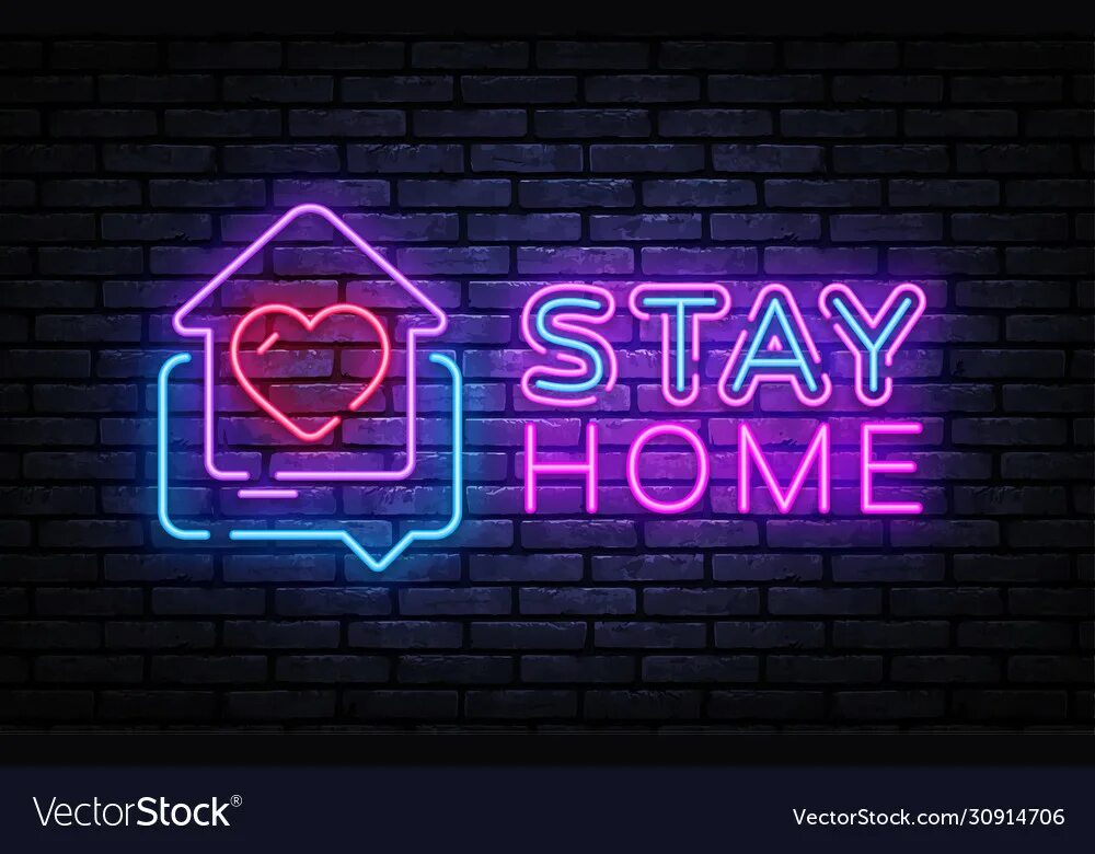 Stay home people. Неоновые значки дом. неоновая вывеска home sweet home. шаблоны для неоновых вывесок. векторный неоновый домик.