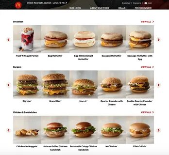 Утреннее меню макдональдс