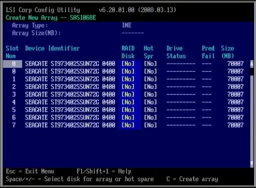 Config array. Config array