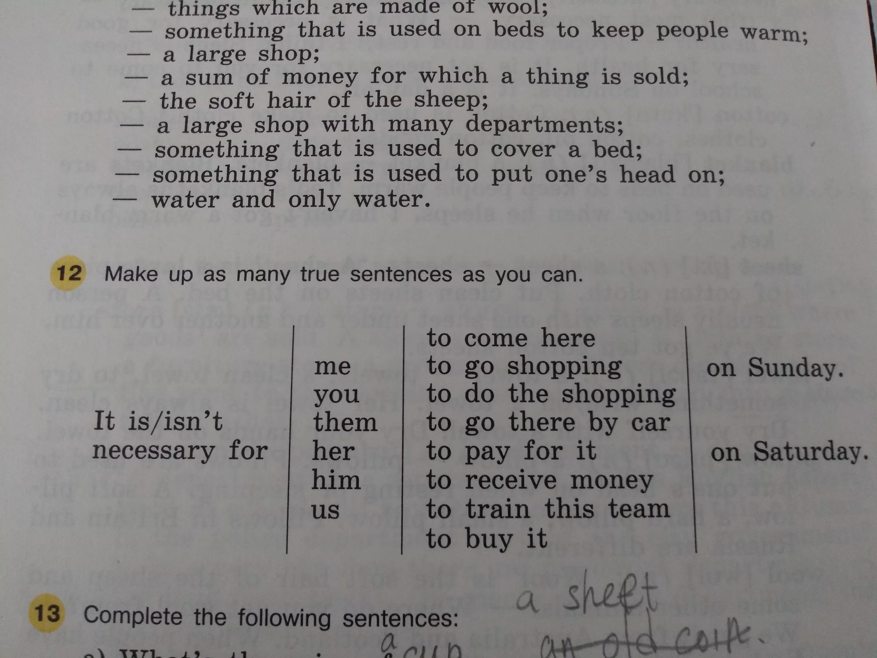 Make as many sentences as possible. Make as many sentences as possible
